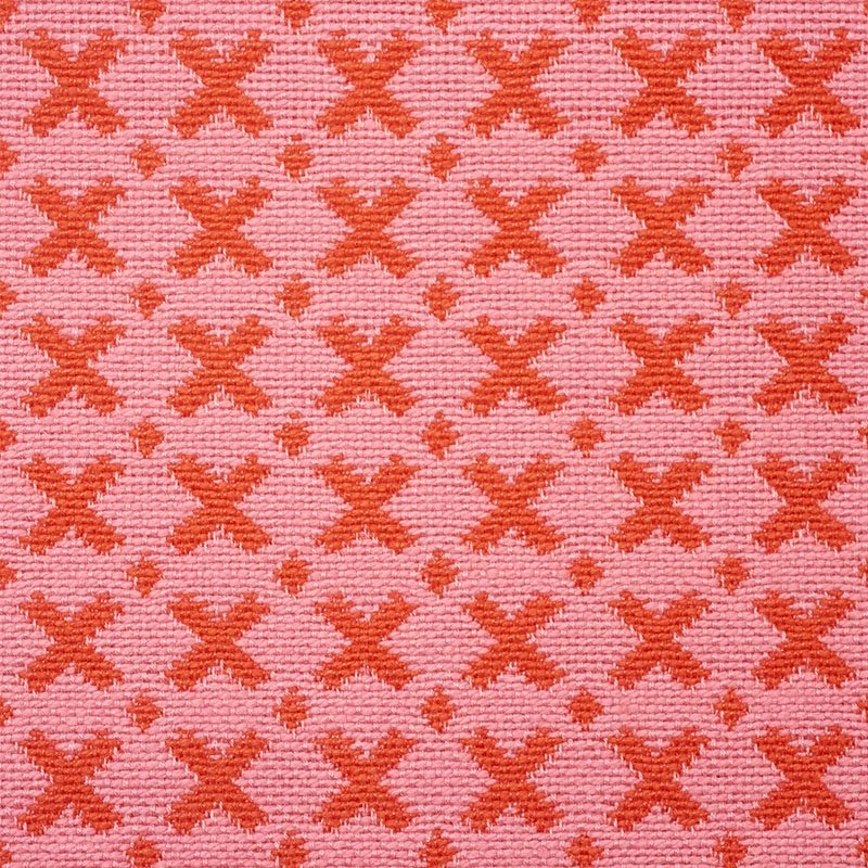 Purchase sample of 77201 Elias, Pink & Red by Schumacher Fabric