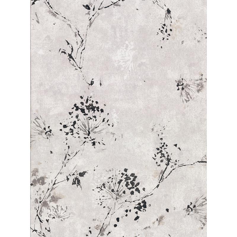 Sample 2904-00303 Fresh Start Kitchen and Bath, Misty Grey Distressed Dandelion Wallpaper by Brewster