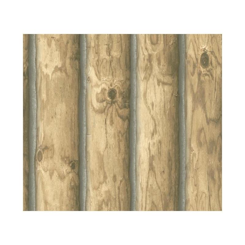 Sample CH7977 Rustic Living, Mountain Logs color Beiges Country by York Wallpaper