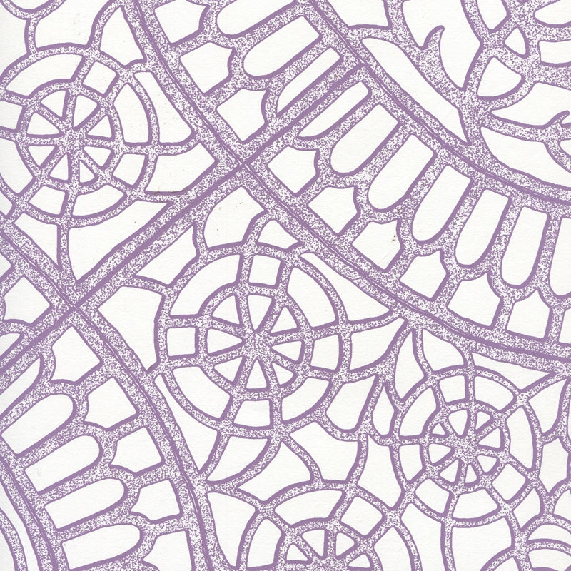 Sample CP1030W-06 Camelot, Purple On White by Quadrille Wallpaper