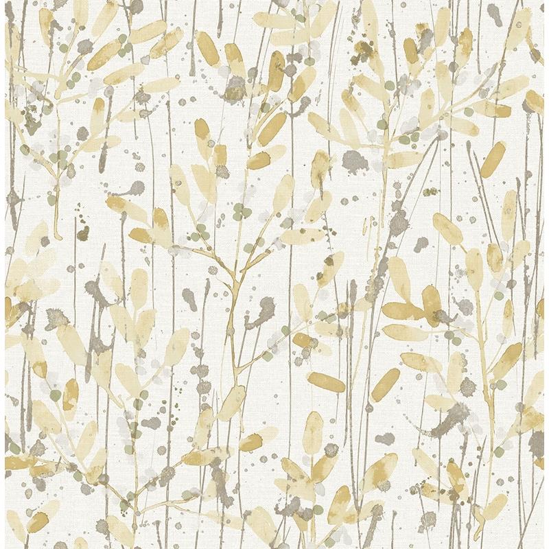 Sample 2975-26240 Scott Living II, Leandra Yellow Floral Trail by A-Street Prints Wallpaper