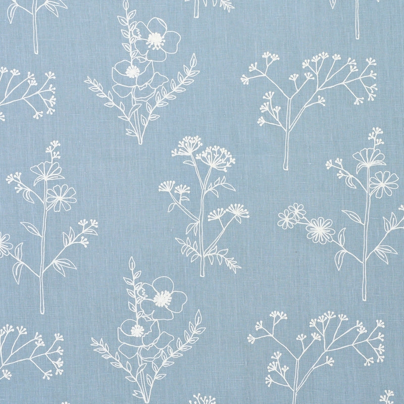 Purchase sample of 78360 Lisbeth Embroidery, Blue by Schumacher Fabric