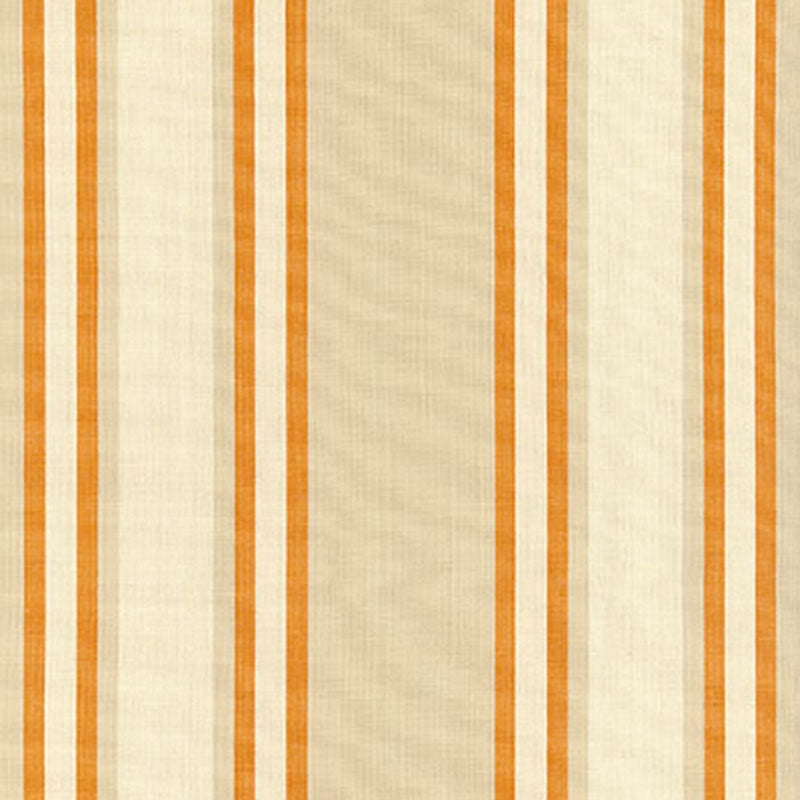 Purchase sample of 62985 Seneca Cotton Stripe, Beige/Pumpkin by Schumacher Fabric