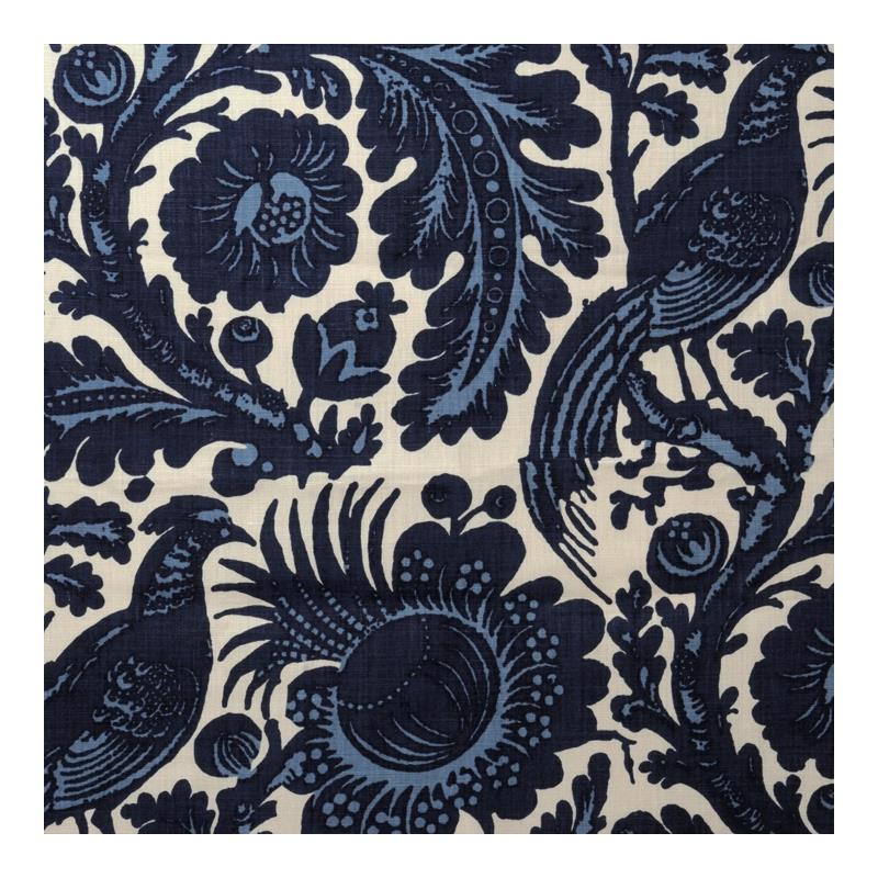 Looking 6218M-001 Resist Print Light  Dark Blue On White (Do by Scalamandre Fabric