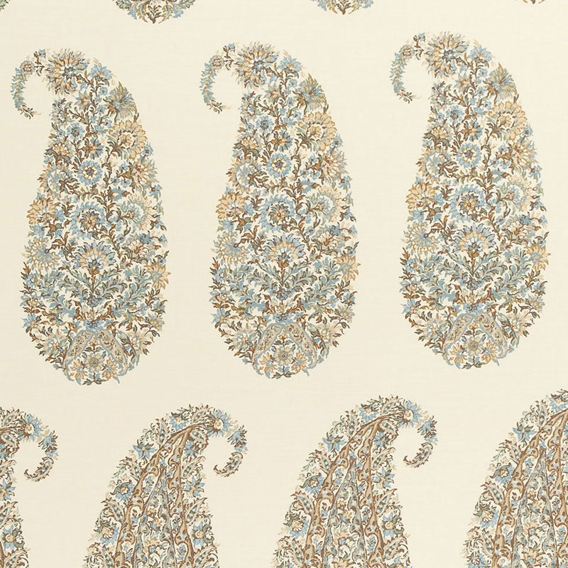 Purchase sample of 173780 Shirala Paisley, Aqua by Schumacher Fabric