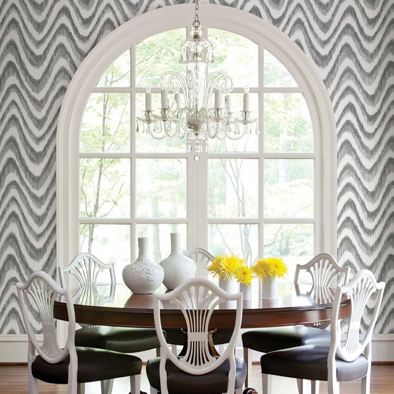 Order 2901-25407 Perennial Bargello Grey Faux Grasscloth Wave A Street Prints Wallpaper