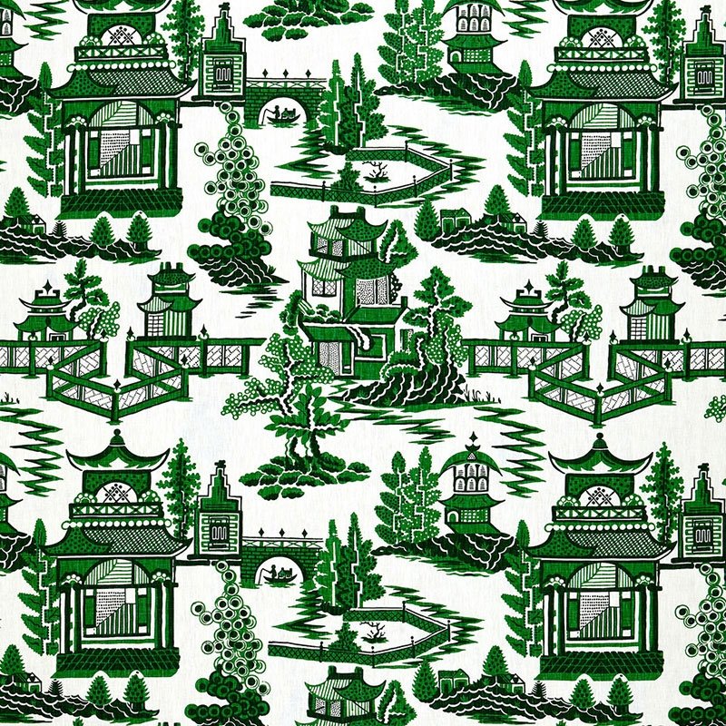 Purchase sample of 174432 Nanjing, Jade by Schumacher Fabric