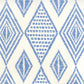 Sample AP850-13 Safari Embroidery, Royal Blue on Almost White by Quadrille Wallpaper
