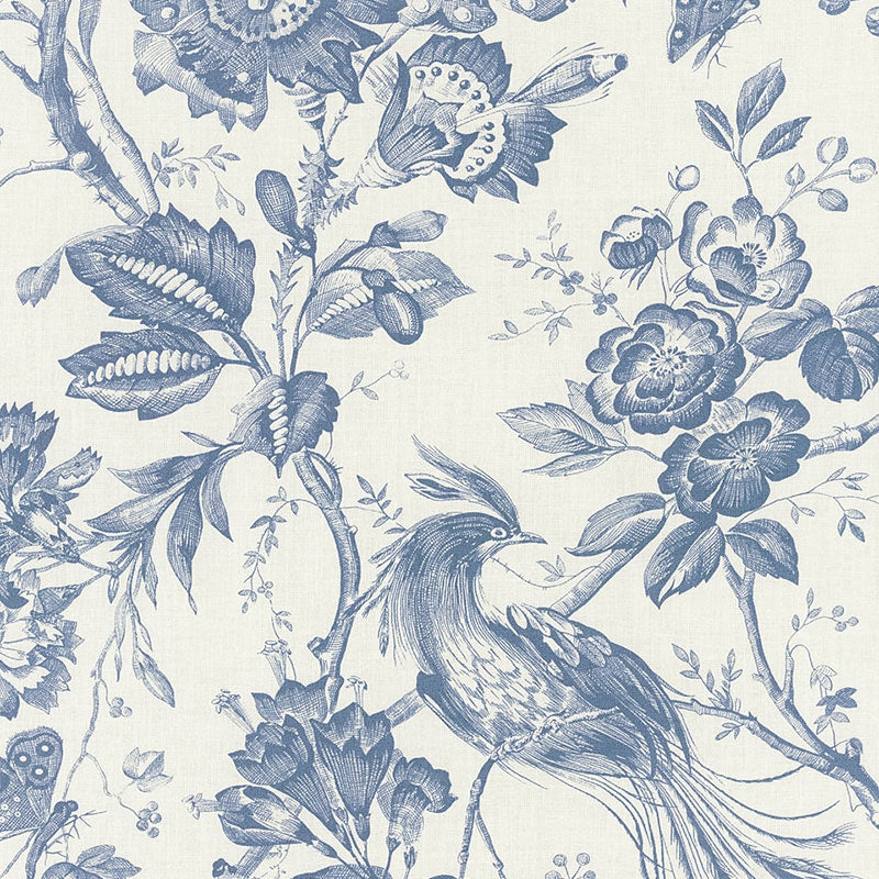 Select 1048044 Birds Of Paradise Blue by Schumacher Fabric