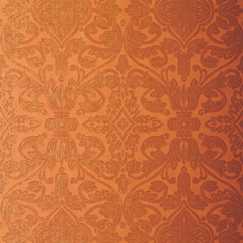Acquire 5003603 Varenna Damask Terracotta Schumacher Wallpaper