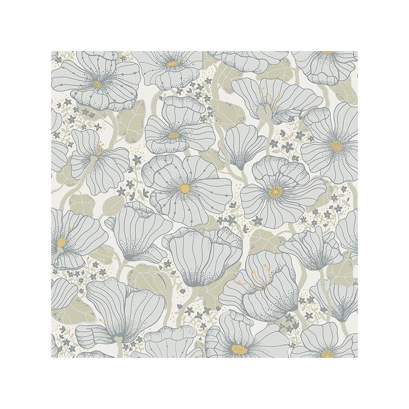 Sample 2932-65110 Lina, Matilda Blue Poppy Fields  by A-Street Prints Wallpaper