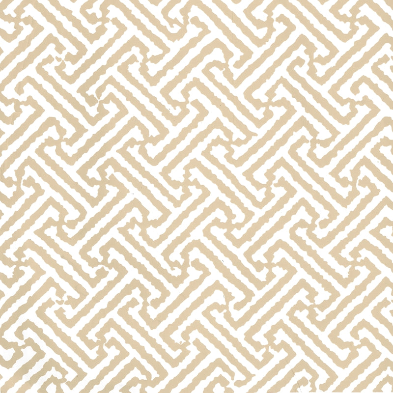 Sample 6890WP-15 Java Java, Taupe on White by Quadrille Wallpaper