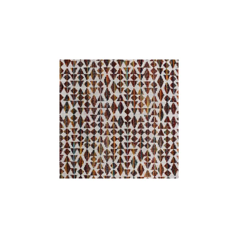 Looking S3971 Multi Red Geometric Greenhouse Fabric