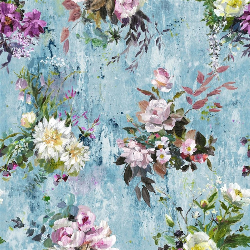 Sample PDG717-03 Aubriet, Slate Blue by Designer Guild Wallpaper