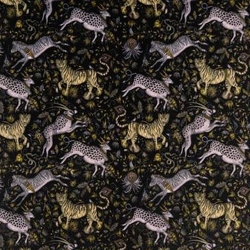 View F1479/02 Protea Velvet Charcoal Animal/Insect by Clarke And Clarke Fabric