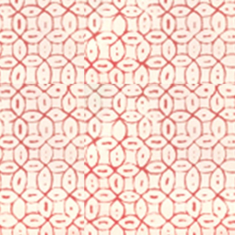 Sample 6450-09WP Melong Batik, Salmon on Off White by Quadrille Wallpaper