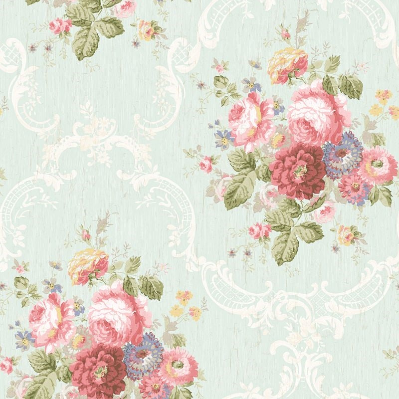 Sample FS50004 Spring Garden Floral Bouquet Wallquest