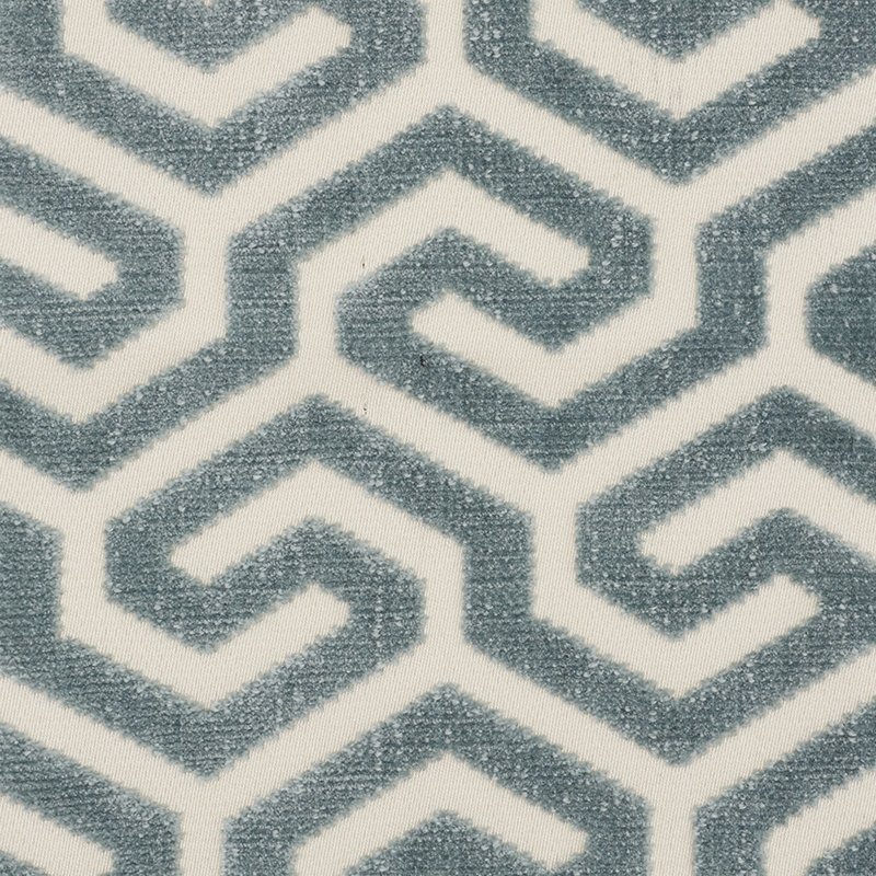 Purchase sample of 73100 Ming Fret Velvet, Mineral by Schumacher Fabric