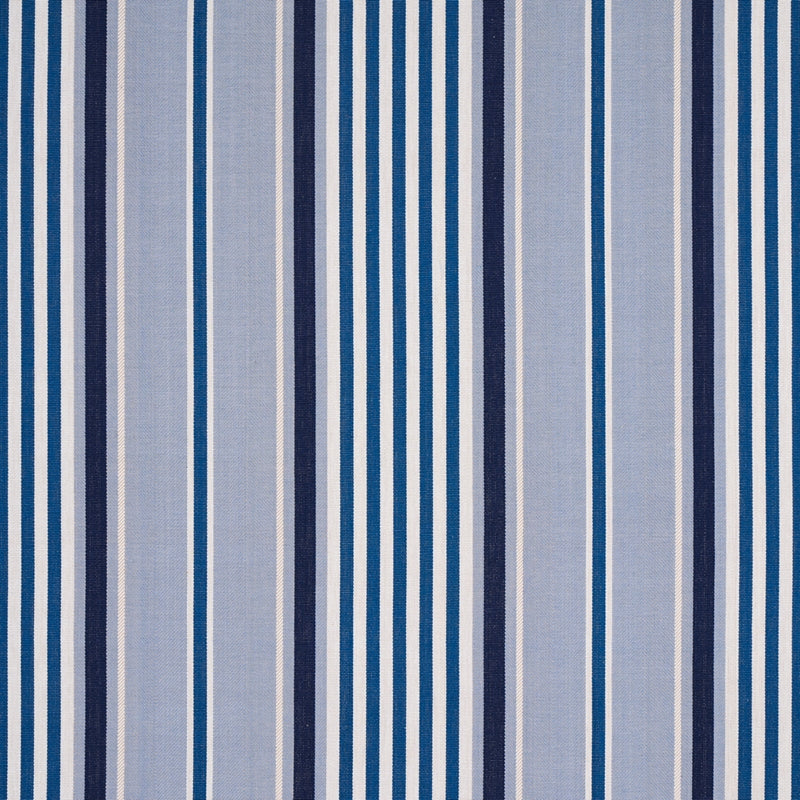 Purchase sample of 66014 Minzer Cotton Stripe, Blue by Schumacher Fabric