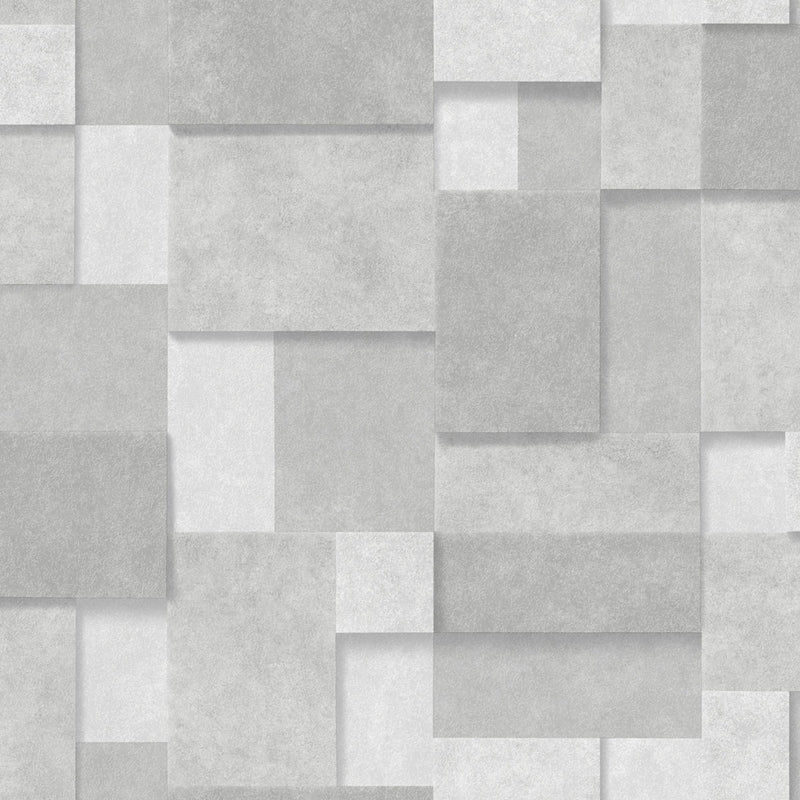 Sample 2922-25353 Trilogy, Duchamp Silver Metallic Squares by A-Street Prints Wallpaper