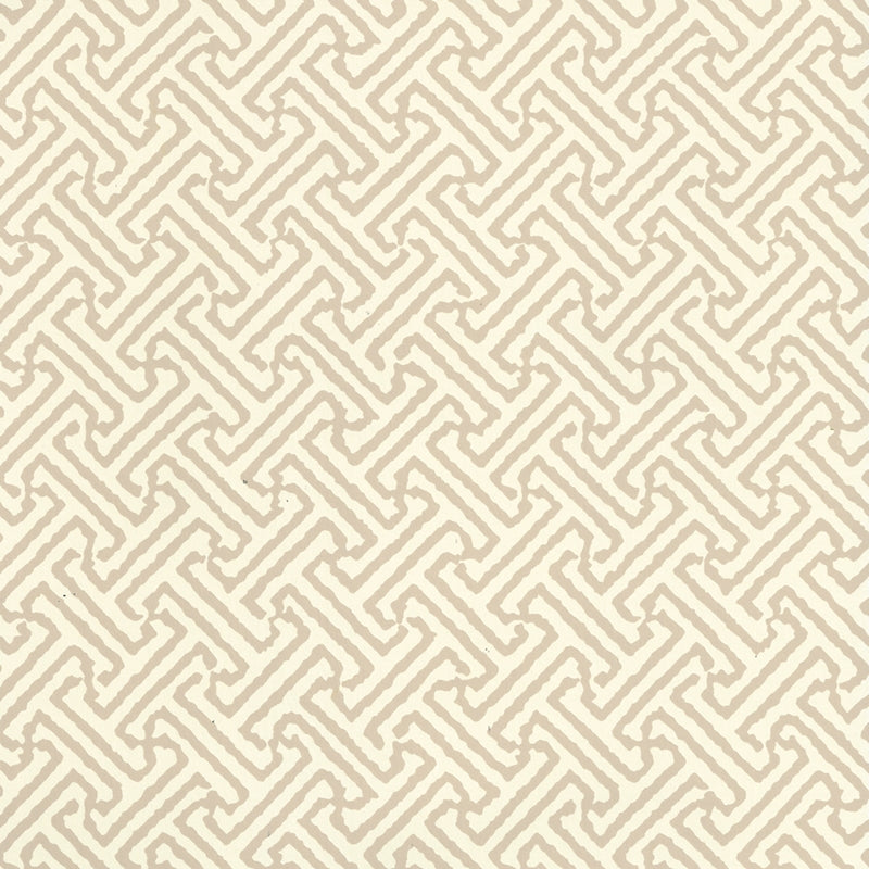 Sample 622-19 Java Petite, Almond on Off White by Quadrille Wallpaper