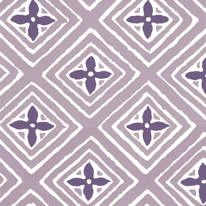 Sample 2500WP-16AWP Fiorentina Two Color, Lavender Purple on Almost White by Quadrille Wallpaper