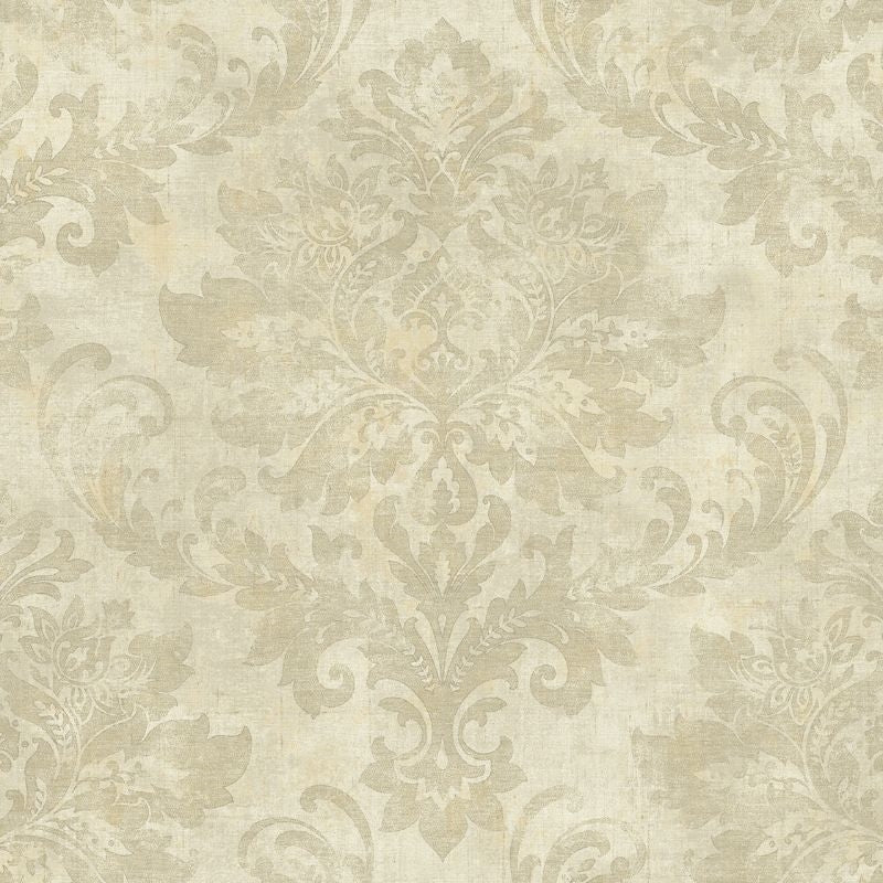 Acquire GR61203 Bella Casa Large Damask by Wallquest Wallpaper