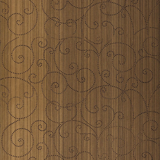 Select 5005723 Beaded Scroll Burnished Bronze Schumacher Wallpaper