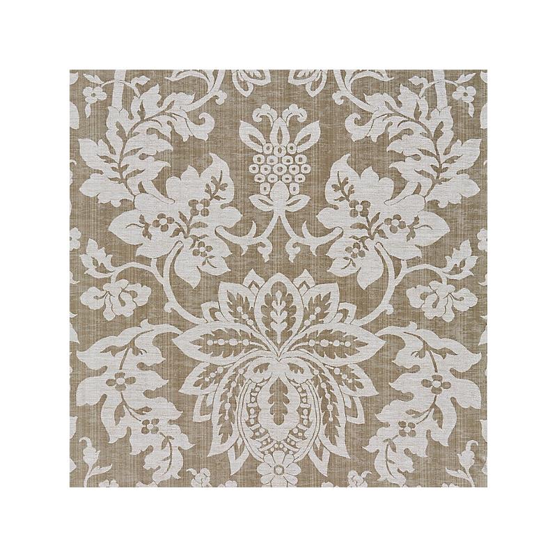 Sample 27136-004 Metalline Damask, Smoke - Scalamandre Fabric (SC 000427136)