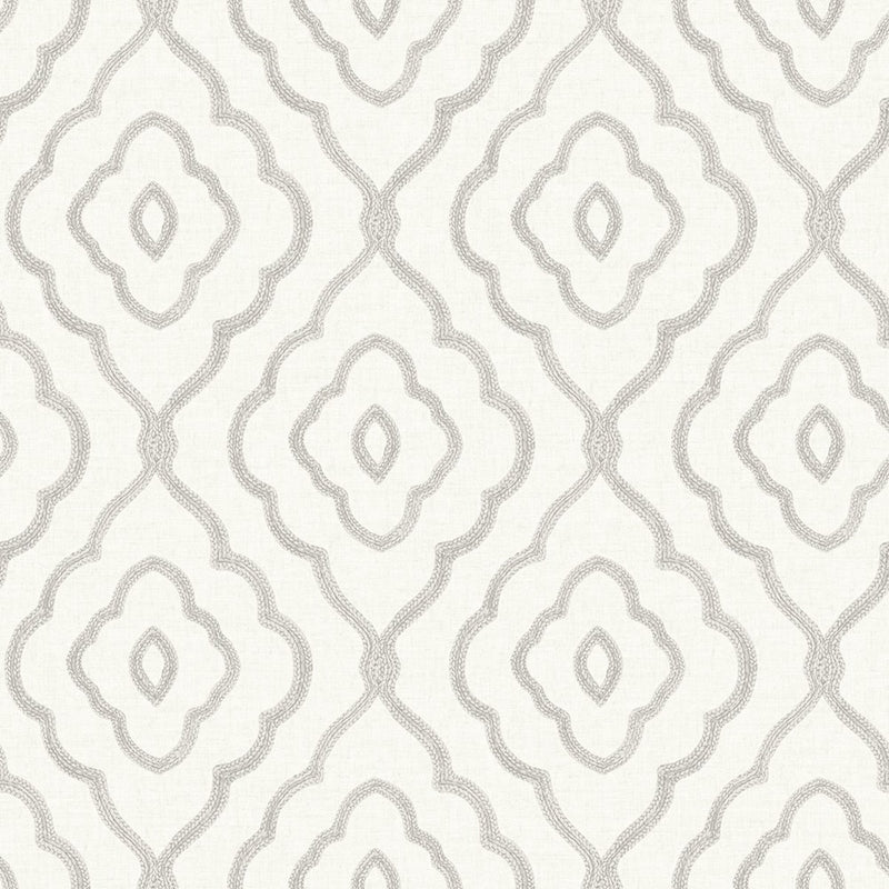 Sample MB30905 Beach House Seaside Ogee, Daydream Gray Ogee by Seabrook Wallpaper