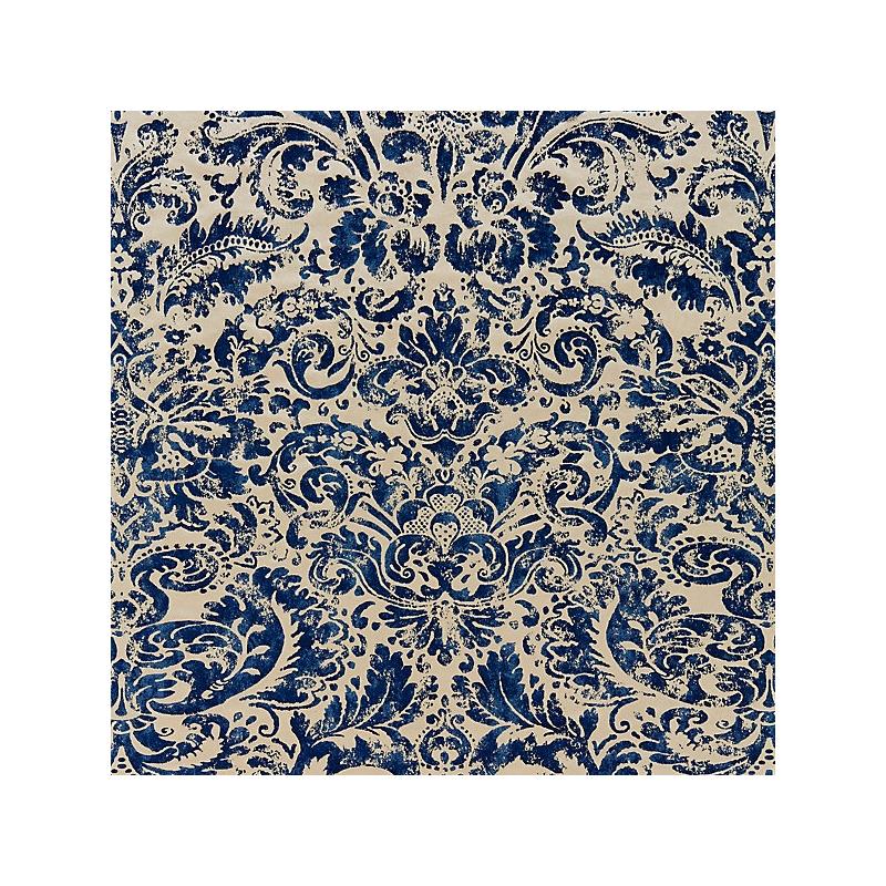 Sample 16592-003 Palladio Velvet Damask, Lapis - Scalamandre Fabric (SC 000316592)