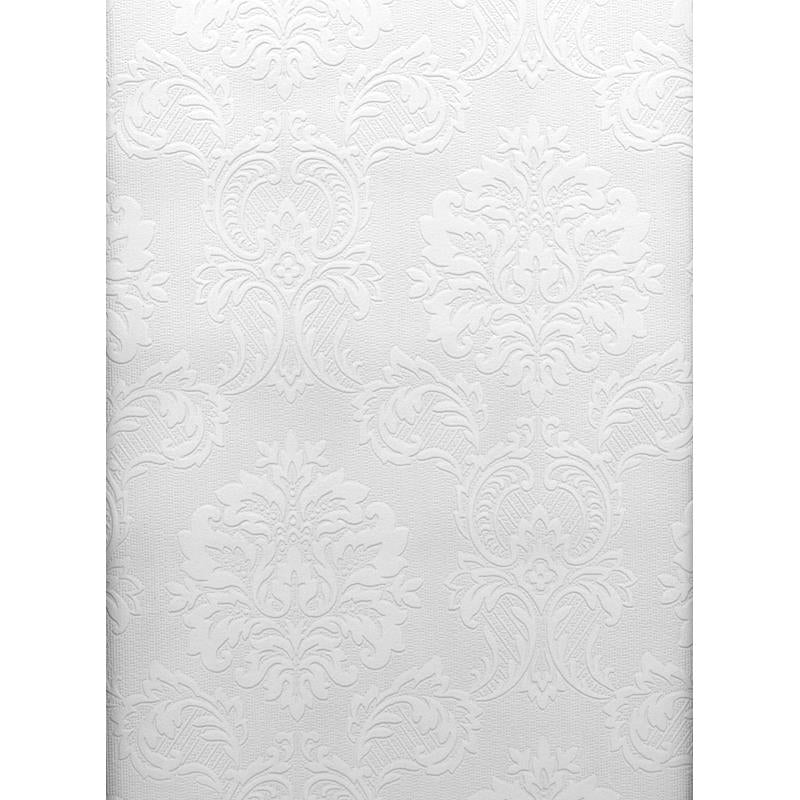 Sample 2780-32808 Paintable Solutions 5, Plouf Paintable Damask Wallpaper by Brewster