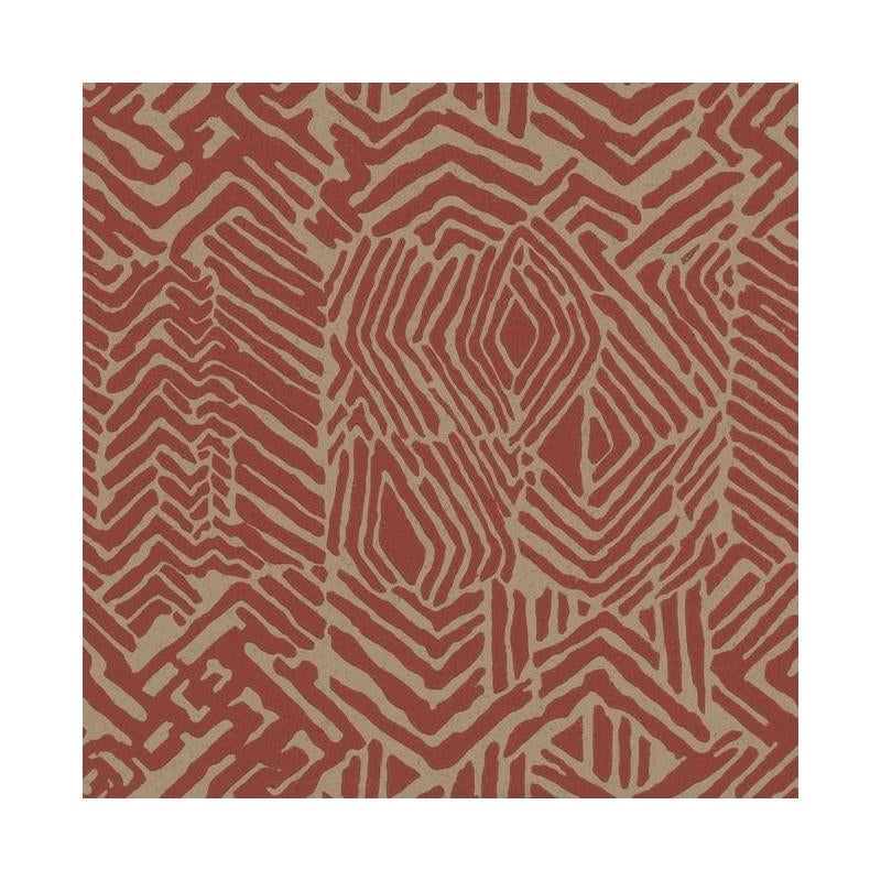 Sample - HC7550 Handcrafted Naturals, Tribal Print Red Tan Ronald Redding