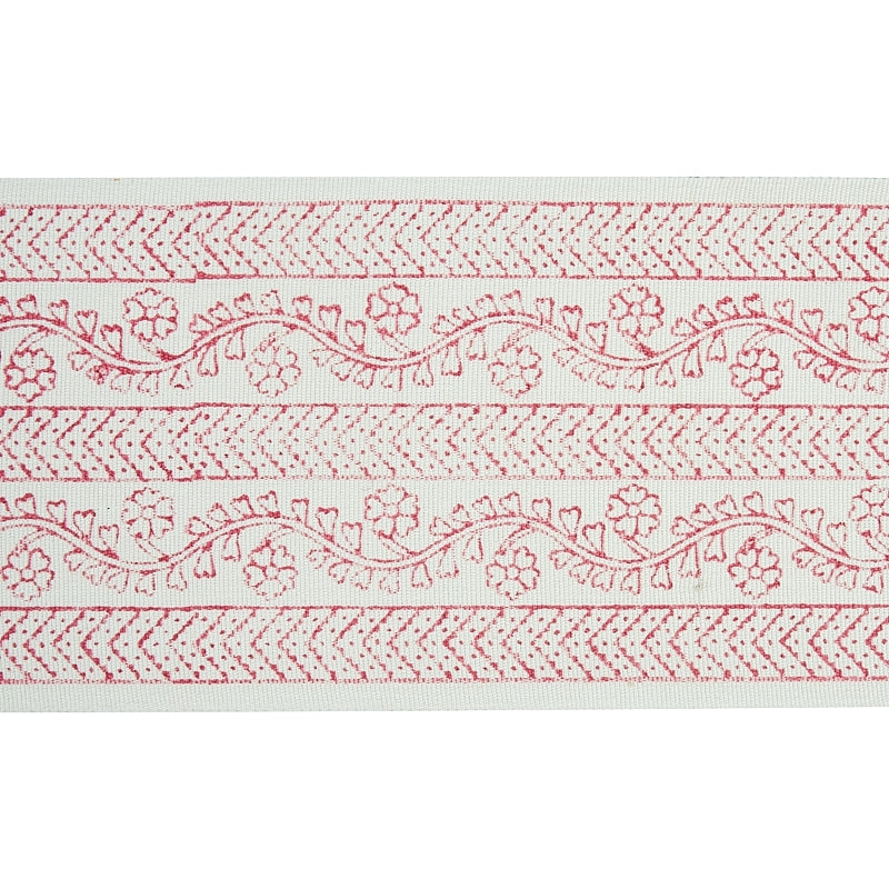 Sample 78442 Arbela Hand Blocked Tape, Pink By Schumacher Trim