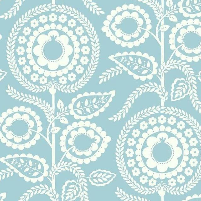 Purchase SS2580 Silhouettes Pomegranate Bloom Blue York Wallpaper