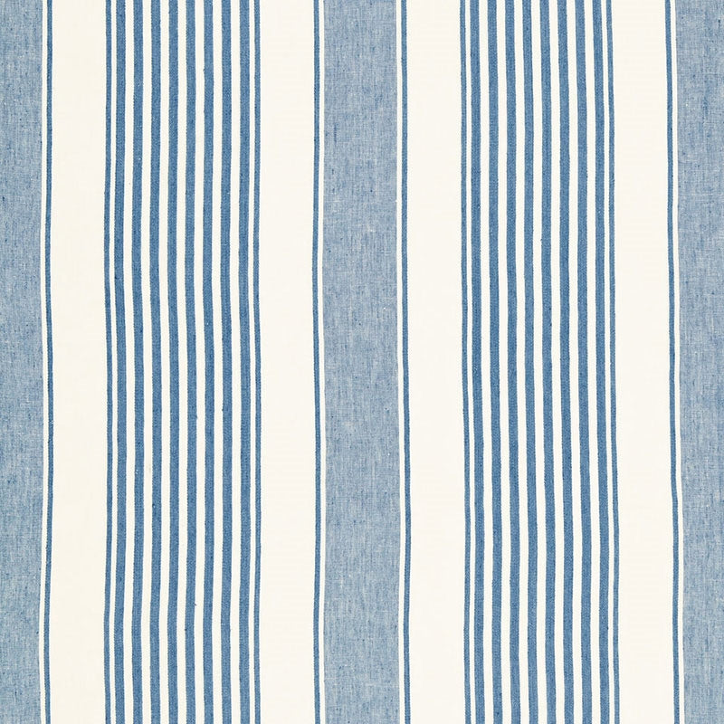 Select 66090 Summerville Linen Stripe Ocean by Schumacher Fabric