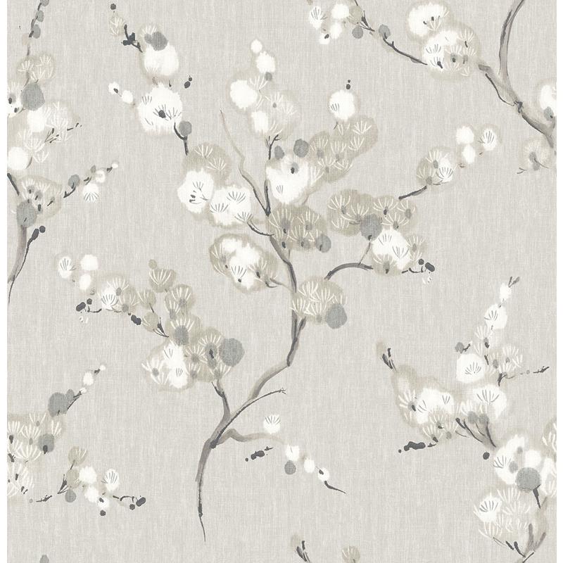 Search 2764-24306 Bliss Taupe Blossom Mistral A-Street Prints Wallpaper