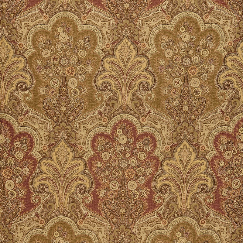 Purchase sample of 64591 New Castle Paisley, Tuscan by Schumacher Fabric