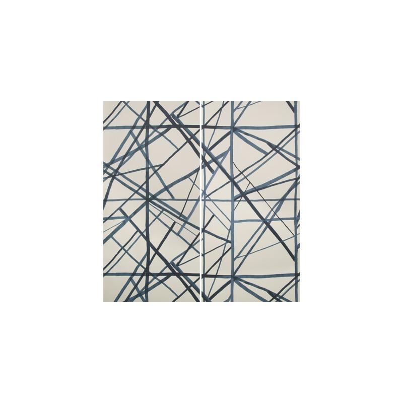 Sample GWP-3417.516.0 Channels Paper Blue Geometric Lee Jofa Modern Wallpaper