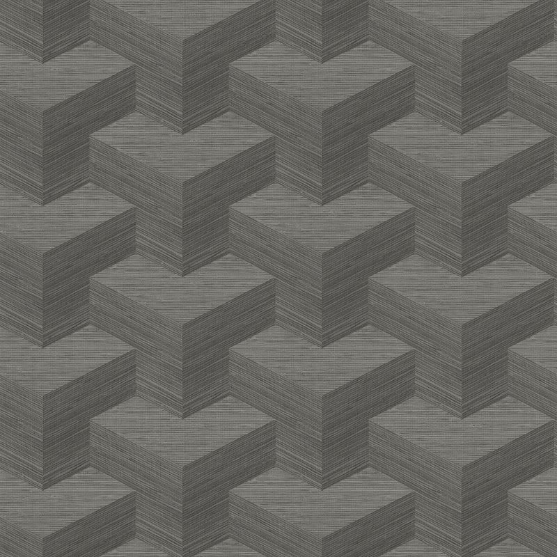 Sample 2829-82067 Fibers,  Y Knot Grey Geometric Texture Wallpaper by A Street Prints