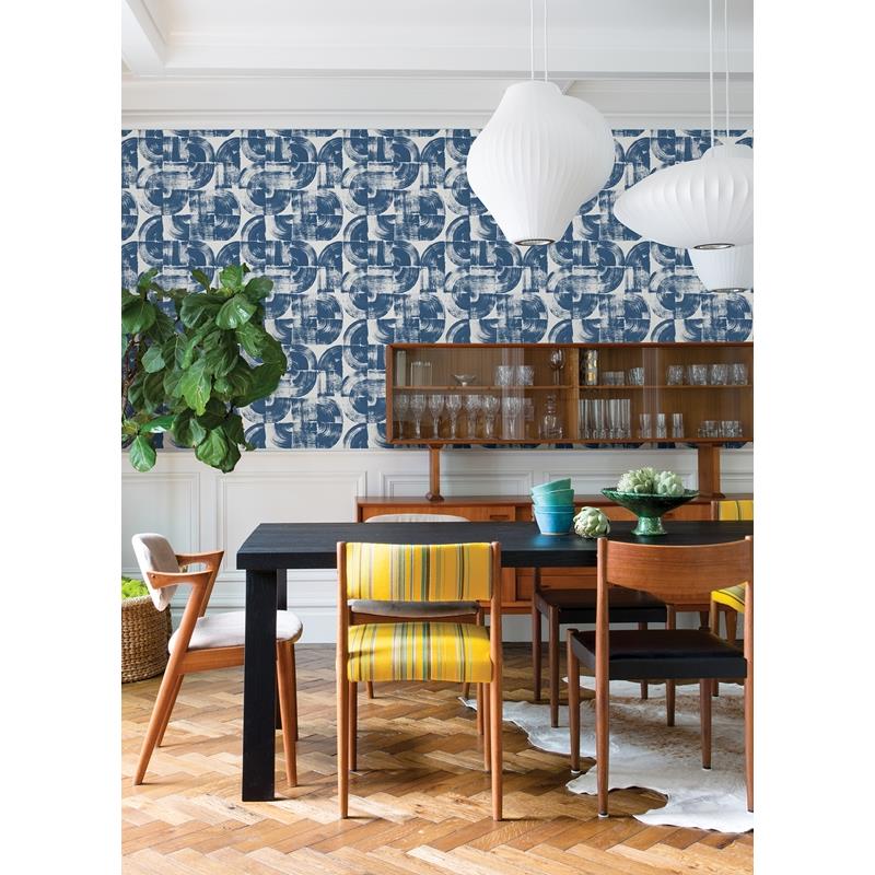 Acquire 4014-26407 Seychelles Giulietta Blue Painterly Geometric Wallpaper Blue A-Street Prints Wallpaper