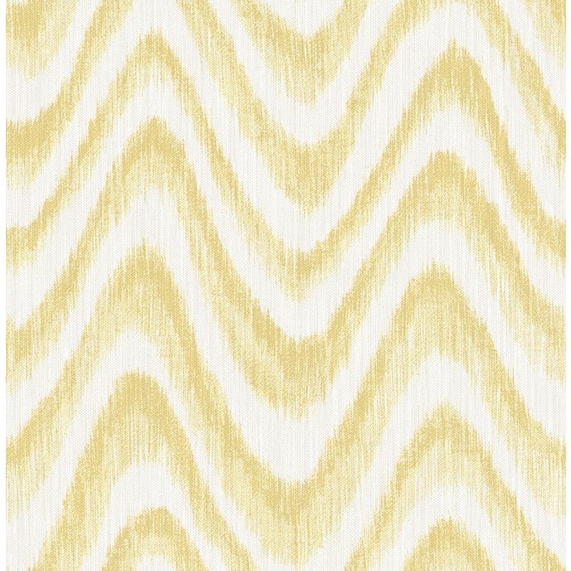 Sample 2901-25409 Perennial,  Bargello Yellow Faux Grasscloth Wave Wallpaper by A Street Prints
