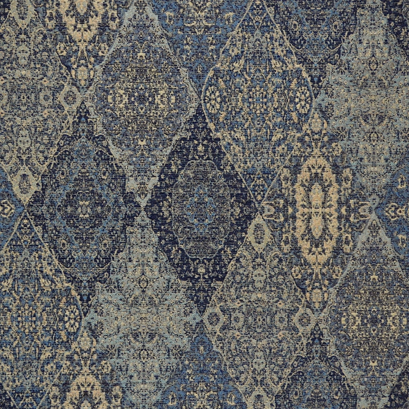 Sample 8471 Milton Blue, Blue Ethnic Upholstery Magnolia Fabric