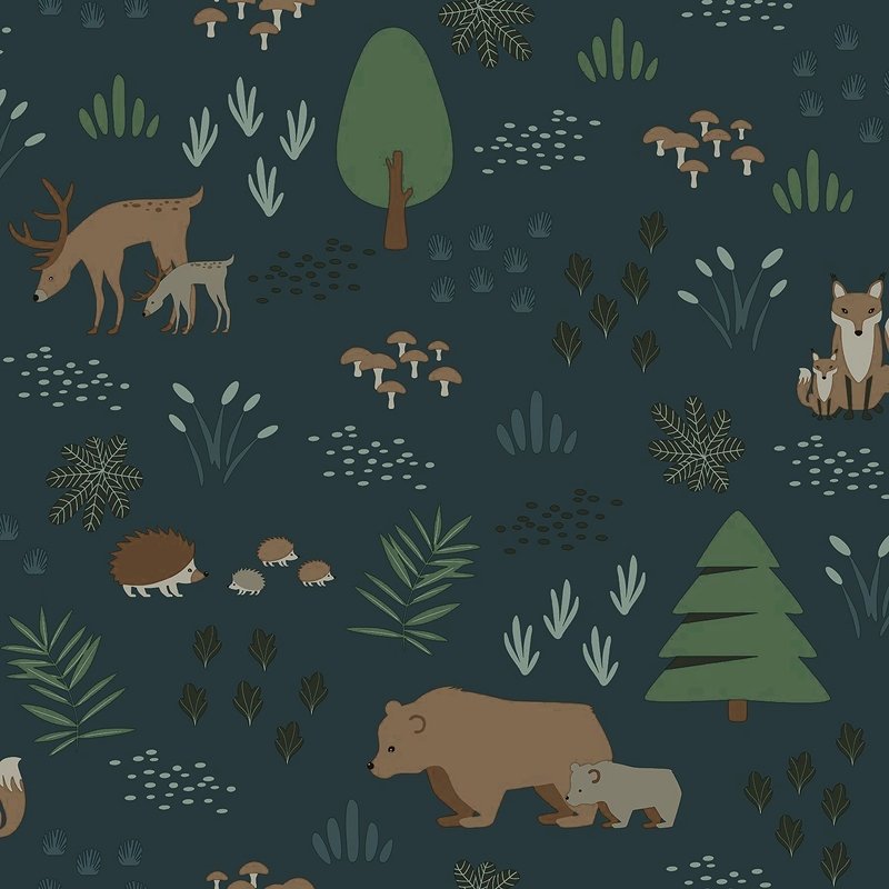 4060-139248 Fable Finola Dark Blue Bears Wallpaper by Chesapeake,4060-139248 Fable Finola Dark Blue Bears Wallpaper by Chesapeake2