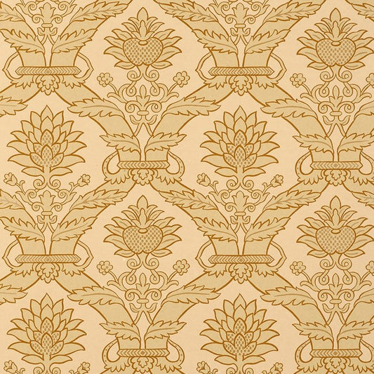 View 5003650 Siena Damask Natural Schumacher Wallpaper