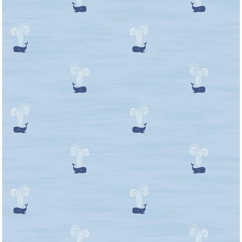 Acquire DA60302 Day Dreamers Tiny Whales Sky Blue and Navy by Seabrook Wallpaper