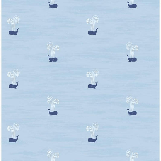 Acquire DA60302 Day Dreamers Tiny Whales Sky Blue and Navy by Seabrook Wallpaper