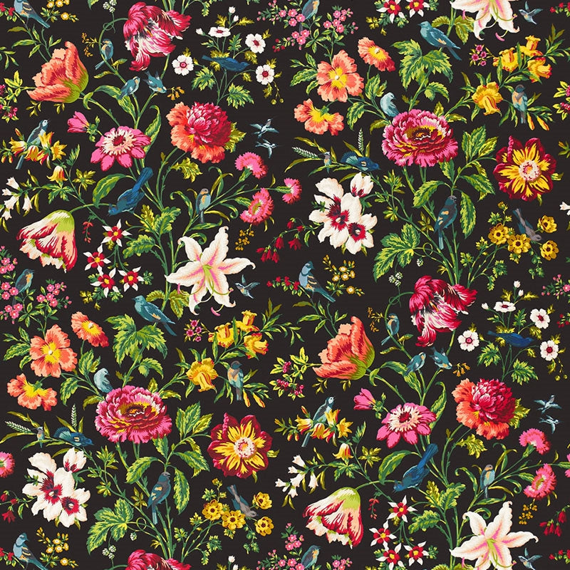 Purchase sample of 175221 Avondale Floral, Night Garden by Schumacher Fabric