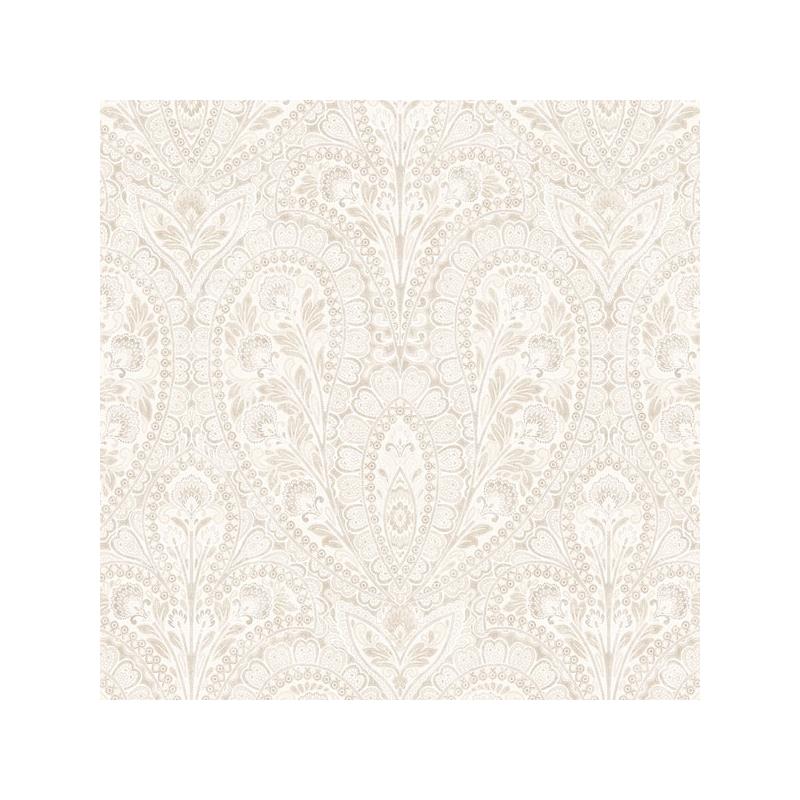 Sample AF37731 Flourish Abby Rose 4, Beige Ornamental Wallpaper by Norwall