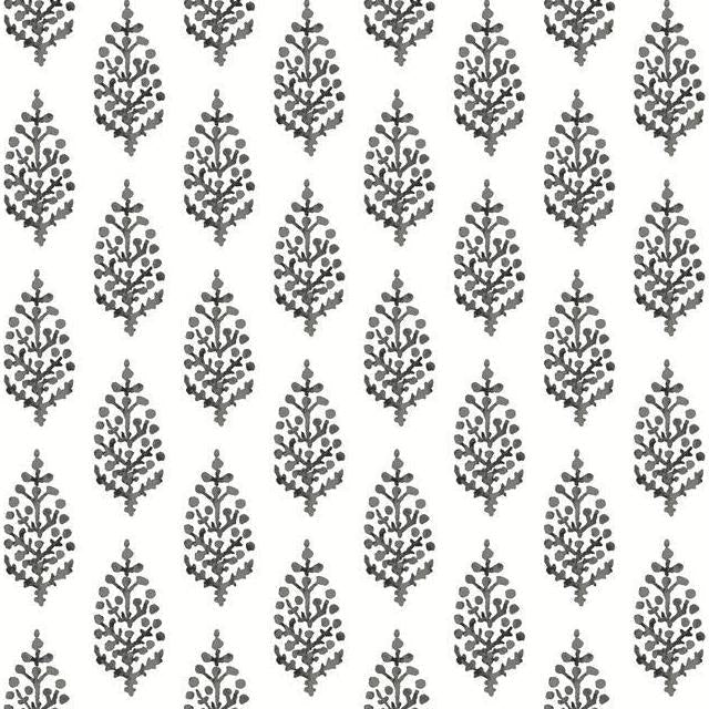 View FH4069 Simply Farmhouse Paisley On Calico Black/White York Wallpaper